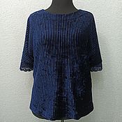 Одежда handmade. Livemaster - original item Velvet blouse pleated plusses with lace. Handmade.