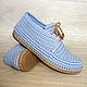 Knitted sneakers, blue cotton. Boots. florina34. My Livemaster. Фото №6