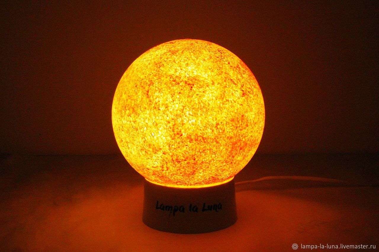 Оранжевый Светильник - Солнце 15 см, оригинальный подарок астроному, Ночники, Санкт-Петербург,  Фото №1