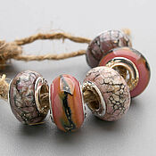 Украшения handmade. Livemaster - original item Organic - set 5 lampwork Branzuletka beads - charms bracelet. Handmade.