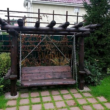 Садовые качели с перголой от мастера. . Дача и сад ручной работы - Ярмарка Мастеров Дача и сад ручной работы. Ярмарка Мастеров - ручная работа Садовые качели с перголой от мастера. Handmade.