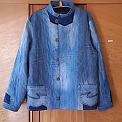 Мужская одежда handmade. Livemaster - original item Men`s outerwear: Denim men`s jacket in vintage style. Handmade.