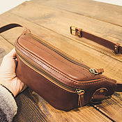 Сумки и аксессуары handmade. Livemaster - original item Brown leather Waist Bag. Handmade.