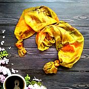 Аксессуары handmade. Livemaster - original item Batik Stole Burnt orange, silk scarf.. Handmade.