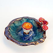 Для дома и интерьера handmade. Livemaster - original item Toadstools.Decorative plate. Handmade.