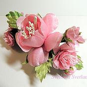 Украшения handmade. Livemaster - original item Hairpin - automatic rose-Camellia No. №2 Pink. Handmade.