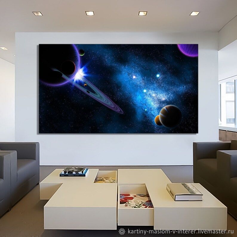 Картины: Картина маслом Космическая вселенная Интерьерная в интернет ...