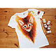 T-shirt with hand-painted Abyssinian cat, T-shirts, Kaliningrad,  Фото №1