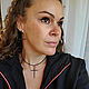 Серьги крестики черные длинные. Серьги классические. Lyubov_vokrug. Ярмарка Мастеров.  Фото №8