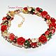 Bracelet 'strawberry glade' from natural stones, Bead bracelet, Moscow,  Фото №1