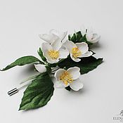 Brooch-pin: Flowers made of silk 
