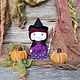 Кукла текстильная ведьма с метлой. Набор ведьма, 2 тыквы, 2 раннера – декор на Хэллоуин, осенний. Подарки для всех возрастов. Светлинки - куклы и игрушки ручной работы. Ярмарка мастеров.