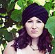 Set knitted Leila (Night), knitted turban, knitted stole. Headwear Sets. Milena Pobedova (Milena-Pobedova). Интернет-магазин Ярмарка Мастеров.  Фото №2