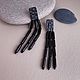 Серьги из кожи с подвесками из черного оникса. Серьги классические. Storm Jewellery. Интернет-магазин Ярмарка Мастеров.  Фото №2