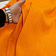 Лен ярко-оранжевый стрейч. Ткани. БАРХАТ Итальянские ткани (barhat-tkani). Ярмарка Мастеров.  Фото №4