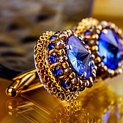 Украшения handmade. Livemaster - original item Cufflinks: Renata. color: Sapphire in gold. jewelry for men.. Handmade.