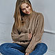 Long sweater women's large knit oversize in the color sand. Sweaters. Kardigan sviter - женский вязаный свитер кардиган оверсайз. Online shopping on My Livemaster.  Фото №2