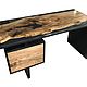 Working table made of slab of elm in resin filling. Tables. Drevodesign (DrevoDesign). Online shopping on My Livemaster.  Фото №2