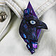 Brooch ' Black raven magic purple crystal raven'. Brooches. greenfox-23. My Livemaster. Фото №4