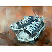 Картины и панно handmade. Livemaster - original item Oil painting Sneakers, interior painting. Handmade.