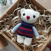 Куклы и игрушки handmade. Livemaster - original item Polar bear in a striped sweater. Handmade.