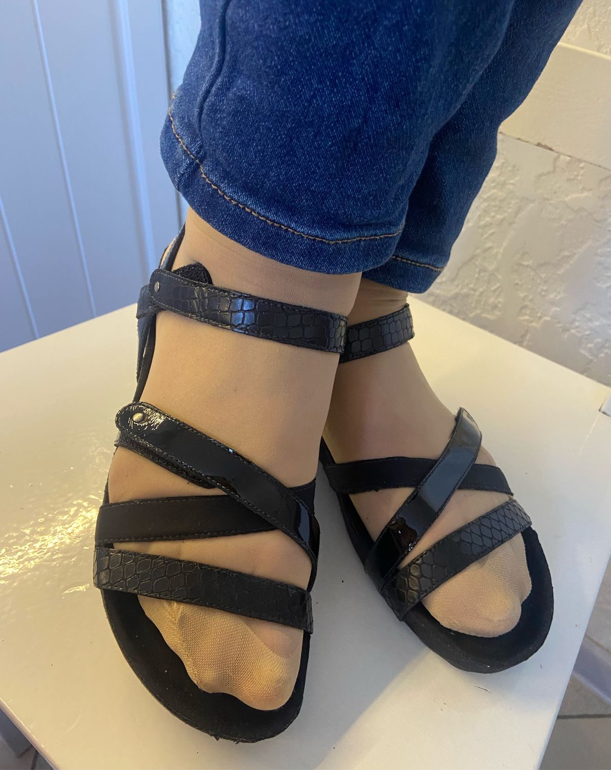 Винтаж: Шикарные массажные шлепки натуральная кожа -лак 25 см Walking ...