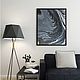 Абстрактная интерьерная картина 40х50 см Черно-белая Fluid art. Картины. Mayyaflowers. Ярмарка Мастеров.  Фото №4