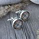 Cufflinks silver plated Cage black (large), Cuff Links, Moscow,  Фото №1