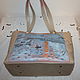 Order Leather cream pink blue bag handbag 'Impression, sunrise'. Leather  Art  Phantasy. Livemaster. . Classic Bag Фото №3