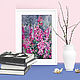 Небольшая картина акварелью с цветами "Вереск цветет" 30х20. Картины. Роза Савинова (RozaSavinova). Ярмарка Мастеров.  Фото №4