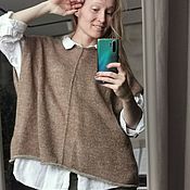 Одежда handmade. Livemaster - original item vests: Knitted camel-colored vest. Handmade.