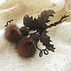 Leather flowers . Decoration brooch pin THISTLE BROWN suede. Brooches. Irina Vladi. Online shopping on My Livemaster.  Фото №2