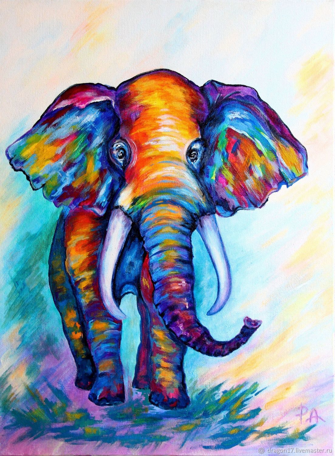 фото нарисованных слонов