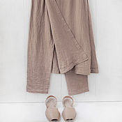 Одежда handmade. Livemaster - original item Designer pants with 100% linen skirt. Handmade.