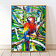 Picture with a parrot ' Important Bird !' oil, Pictures, Samara,  Фото №1