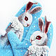 Варежки "Следуй за белым Кроликом!"(небесно-голубые), Варежки, Кострома,  Фото №1