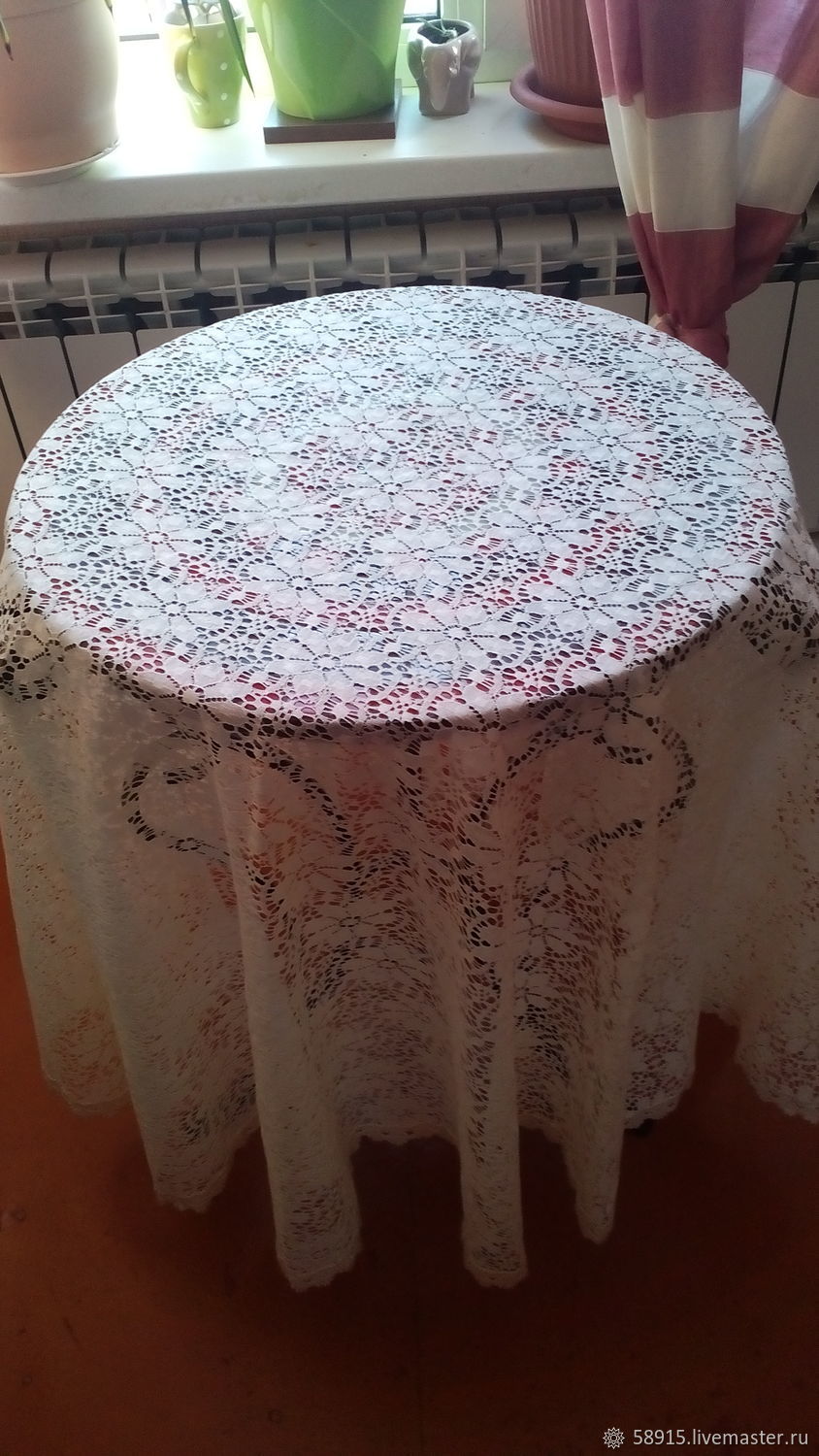 кружевная скатерть на круглый стол