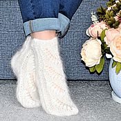 Аксессуары handmade. Livemaster - original item Socks: Openwork downy socks for women. Handmade.