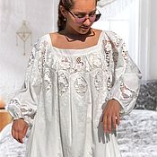 Summer suit made of thin cotton in boho style