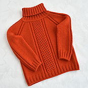 Одежда детская handmade. Livemaster - original item Children`s knitted sweater with a high collar. Merino 100%. Handmade.