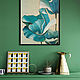 Poppies interior painting with a flower Turquoise flowers 60h80. Pictures. Lana Zaitceva. My Livemaster. Фото №5