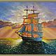 Golden sails. Pictures. Irene's gallery. Oil paintings.. Online shopping on My Livemaster.  Фото №2