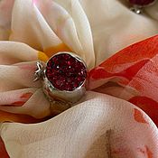 Украшения handmade. Livemaster - original item The fruits of love. Earrings and ring with garnet zircons in silver. Handmade.