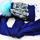 A set of soft yarn color dark blue. Headwear Sets. Olga Lado. My Livemaster. Фото №4