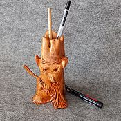 Канцелярские товары handmade. Livemaster - original item Pencil holder made of alder wood. Handmade.