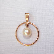 Винтаж handmade. Livemaster - original item Pendant Gold 583 Gold Pendant Pearl Vintage USSR. Handmade.