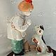 Porcelain figurine 'come and get it.', ZHK Polonnoe, Vintage interior, Mogilev-Podolsky,  Фото №1