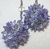 Украшения handmade. Livemaster - original item EARRINGS ICE. Earrings beads bead. Ice story. lilac. Handmade.