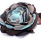 Order FABRIC FLOWERS. Chiffon rose brooch ' Turquoise in chocolate'. fioridellavita. Livemaster. . Brooches Фото №3
