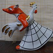 Винтаж handmade. Livemaster - original item Statuette of a Fox and a Rooster Verbilka. Handmade.